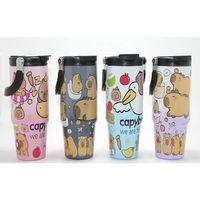 Capybara Desenli Isı Muhafazalı Pipetli Dev Çelik Termos (tumbler)