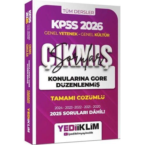 2026 KPSS Genel Yetenek Genel Kültür Konularına Göre Düzenlenmiş Tamamı Çözümlü Çıkmış Sorular Yediiklim Yayınları