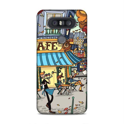 LG Q60 Kılıf Paris Kafe Arka Kapak Silikon Koruma Full Koruyucu