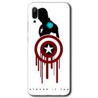 Potkal Hediye Fabrikası Huawei P smart 2019 Kılıf HD Desen Baskılı Arka Kapak - Captain Amerika