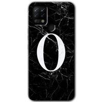Tecno Pova Kılıf HD Desen Baskılı Arka Kapak - Siyah Mermer Desenli O Harfi