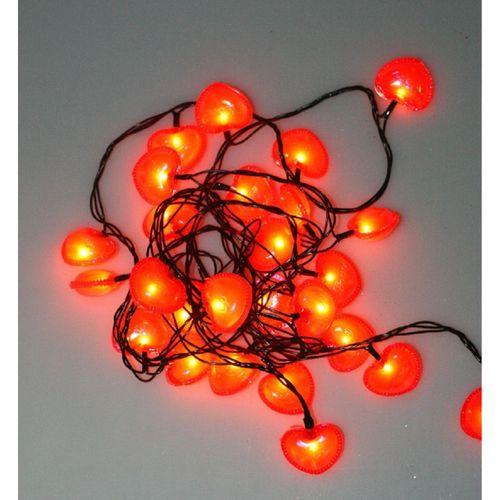 YILBAŞI LED IŞIK KALP METALİK KIRMIZI LOVE 3M