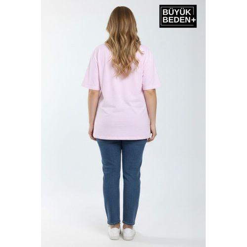 Süperlife Kadın Büyük Beden Brooklyn 1970 Baskılı 3xl-6xl Bisiklet Yaka Tshırt SPR25BTSK510-3