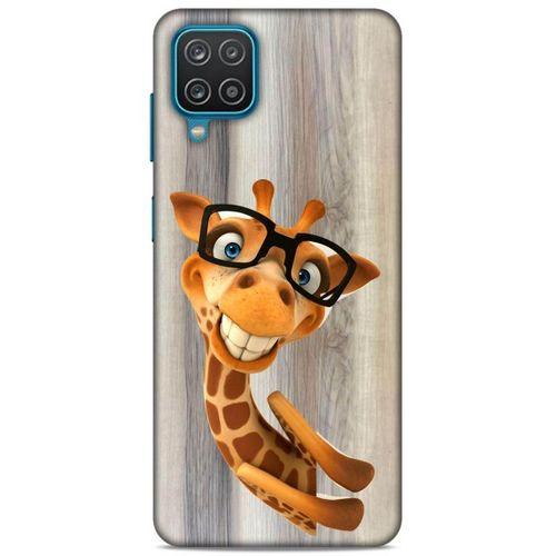 Lopard Samsung Galaxy A12 Uyumlu Kılıf GameX (43) Thin Fit Kılıf Gözlüklü Zürafa