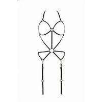 Siyah Body Harness Metal Halka Detaylı Ayarlanabilir Vücut Kemeri - Brf196