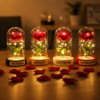 İncili Ledli Gül Fanus