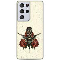 Lopard Samsung Galaxy S21 Ultra Uyumlu Kılıf Tattoo's (1) Kılıfı Gül İskelet