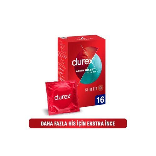 Durex Yakın Hisset Slim Fit, Ince 16'lı Prezervatif