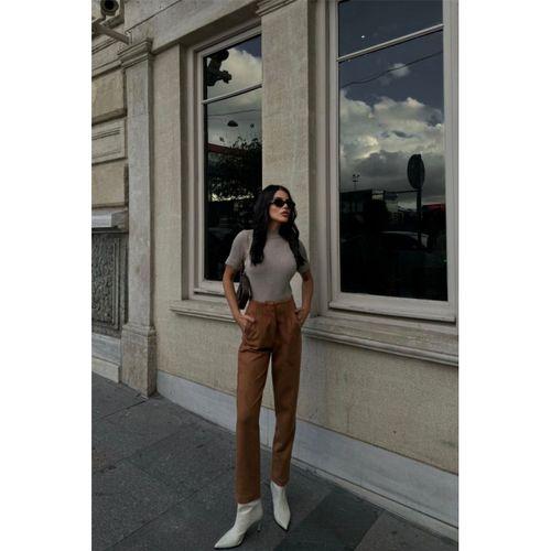 SÜET PANTOLON PENSLİ - Taba