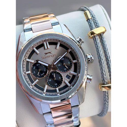 Slazenger İtalyan Tasarım Bileklik Hediyeli 2 Yıl Garantili 10 Atm Çelik Erkek Kol Saat ESL.Y2554.3