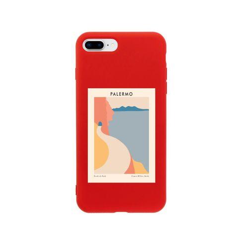 iPhone 8 Plus Palermo Premium Kırmızı Lansman Silikonlu Kılıf