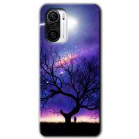 MRCİLETİSİM Xiaomi Redmi K40 Kılıf HD Desen Baskılı Arka Kapak + Temperli Cam - Uzay Silüet