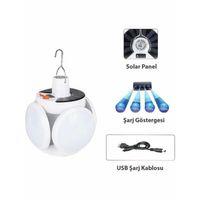 P-038 Solar Güneş Enerji Ve Usb Sarjli 5 Kanatlı