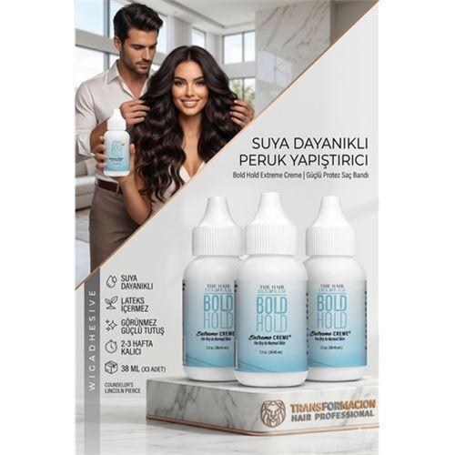 3 lü Protez Saç Yapıştırıcı - Peruk ve Keratin Kaynak Saç İçin Görünmez ve Uzun Süreli Yapıştırıcı Bold Hold 722312