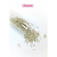 Uzun Boru Kesme Boncuk Çap 2mm Uzunluk 10 mm - 20 Gram - Gümüş - BNC232