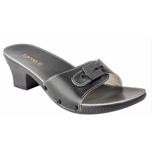 Ceyo 6800ı Minelli Topuklu Siyah Ortopedik Kadın Terlik