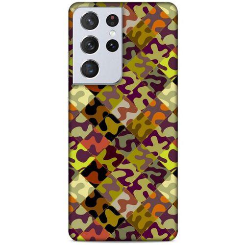 Lopard Samsung Galaxy S21 Ultra Uyumlu Kılıf Kamuflaj (86) Glitter Kılıf