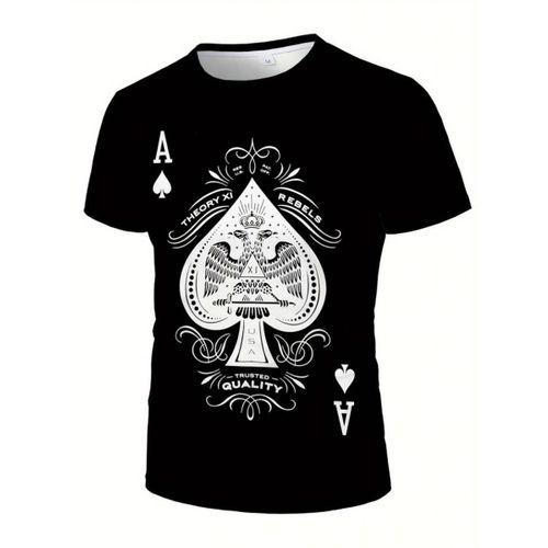 Erkekkısa Kollu Yuvarlak Yaka Desenli Viskon T-shirt