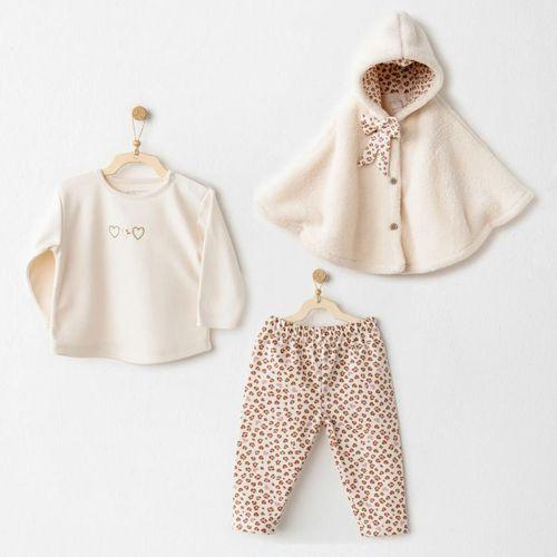Andywawa ANdywawa AC26237 Little Leopard 3'lü Takım Ekru