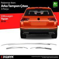 VW Tiguan Krom Arka Tampon Alt Çıtası 3 Prç. 2016-2020