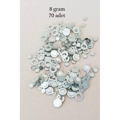 Oya Abiye Bileklik Kolye Pleksi Metalik Plastik Pul Gümüş Renk 8 gram 70 adet - BNC510