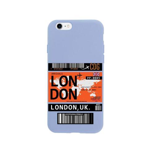 iPhone SE London Bilet Tasarımlı Lila Telefon Kılıfı