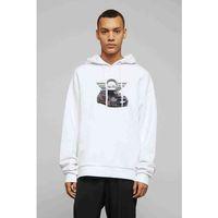 Mini Cooper Car Baskılı Beyaz Erkek Kapşonlu Sweatshirt