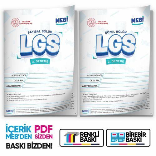 2026 LGS 8 Sınıf MEB ONLİNE Türkiye Geneli 3 Deneme (Sayısal–Sözel) Büyük Boy Renkli BASKI ÜCRETİ