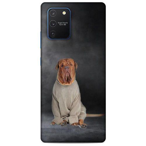 Samsung Galaxy S10 Lite Kılıf Köpek Kıyafetleri (29) Arka Koruma Kılıfı Fransız Mastifi Kazak