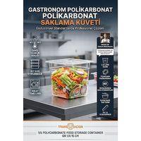 1/6 Gastronorm Polikarbonat Saklama Küveti ve Kapağı 2.22 L Şeffaf Endüstriyel Gıda Saklama Kabı GN 1/6 15 cm Depolama Kutusu 723543