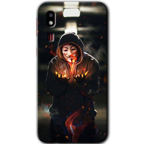 Galaxy A2 Core Kılıf HD Desen Baskılı Arka Kapak - V for Fire + Kırılmaz Cam