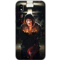 Galaxy A2 Core Kılıf HD Desen Baskılı Arka Kapak - V for Fire + Kırılmaz Cam