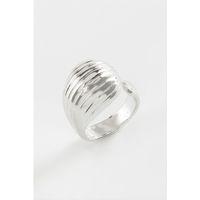 Çizgili Su Damlası Metal Yüzük