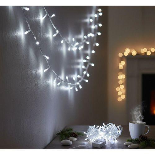 Damla Uçlu Beyaz Işık Şeffaf Kablo  10m 100 Led