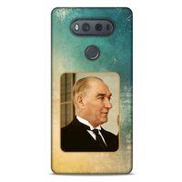 LG K61 Kılıf Atatürk (27) Tasarımlı Kılıf Sarı Yeşil