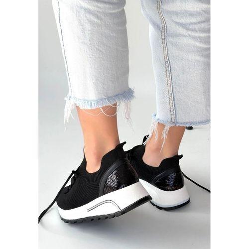 Feort Siyah Triko Bağcıklı Spor Ayakkabı