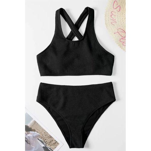 Kadın Siyah Çapraz Sırt Detaylı Iç Çamaşır Takımı