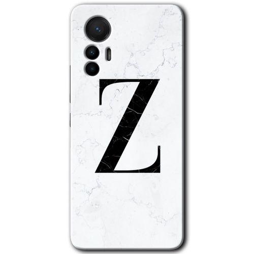 Xiaomi Mi 12 Lite HD Baskılı Kılıf + 9D Tam Ekran Koruyucu - Beyaz Mermer Desenli Z Harfi