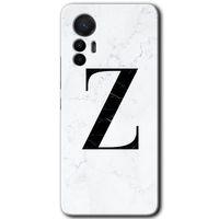 Xiaomi Mi 12 Lite HD Baskılı Kılıf + 9D Tam Ekran Koruyucu - Beyaz Mermer Desenli Z Harfi