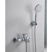 4 Kademeli Krem Duş Seti El Duşu Başlığı Spiral Hortum Ve Duvar Askısı