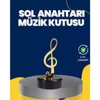 Altın Sol Anahtarı Müzik Kutusu Döner Mekanizmalı