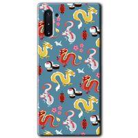 Potkal Hediye Fabrikası Samsung Galaxy Note 10 HD Baskılı Kılıf + 9D Tam Ekran Koruyucu - Funky Dragon