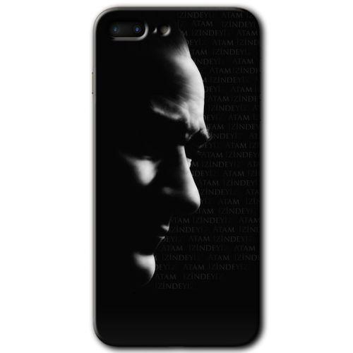 MRCİLETİSİM iPhone 7 Plus Kılıf HD Desen Baskılı Arka Kapak + Temperli Cam - Atam İzindeyiz