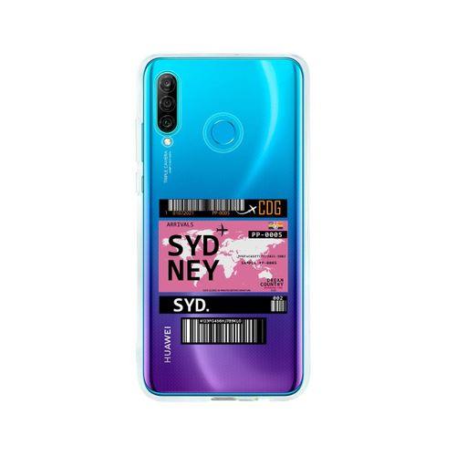 Huawei P30 Lite Sydney Desenli Premium Şeffaf Silikon Kılıf