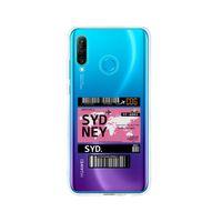 Huawei P30 Lite Sydney Desenli Premium Şeffaf Silikon Kılıf