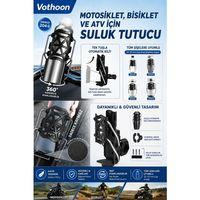 Bisiklet Motosiklet Atv Ve Scooter Uyumlu Matara Suluk Tutucu Gidon Bağlantılı Esnek Gövdeli Şişe Aparatı