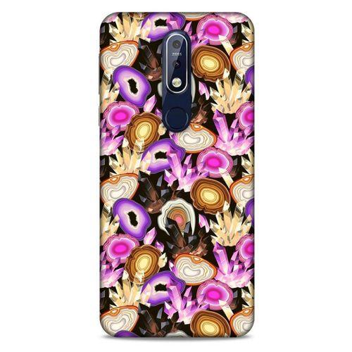 Nokia 7.1 Kılıf Baskılı Özel Seri Taşlı (16) Kalın Kılıf