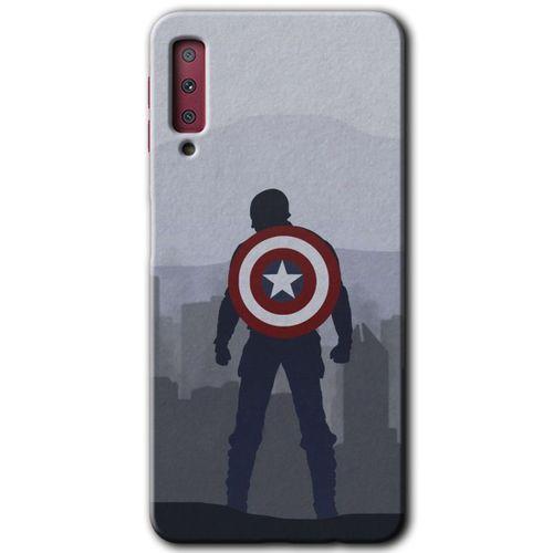 Galaxy A7 2018 Kılıf HD Desen Baskılı Arka Kapak - Captain Avenger + Kırılmaz Cam