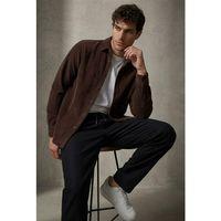 Fitilli Erkek Kadife Gömlek Kahve - Bezayağı Kumaş Relax Fit Jogger Pantolon Siyah