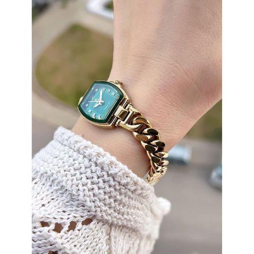 Essence Vintage Seri Küçük Köşeli Kasa Çelik Kararma Renk Atma Yapmaz Kadın Kol Saat+Bileklik 6968.2